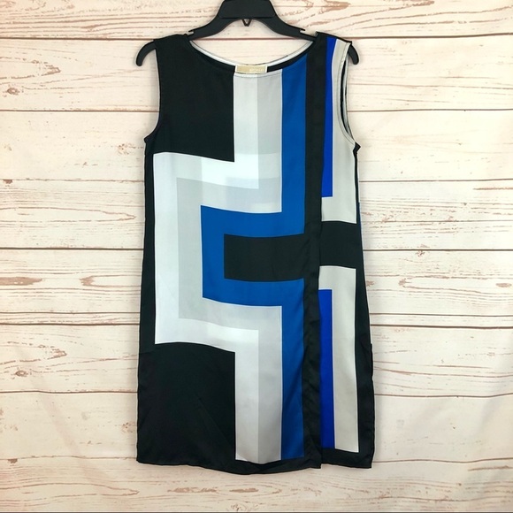 Michael Kors Retro Geometric Colorblock Shift Dress - Picture 1 of 11